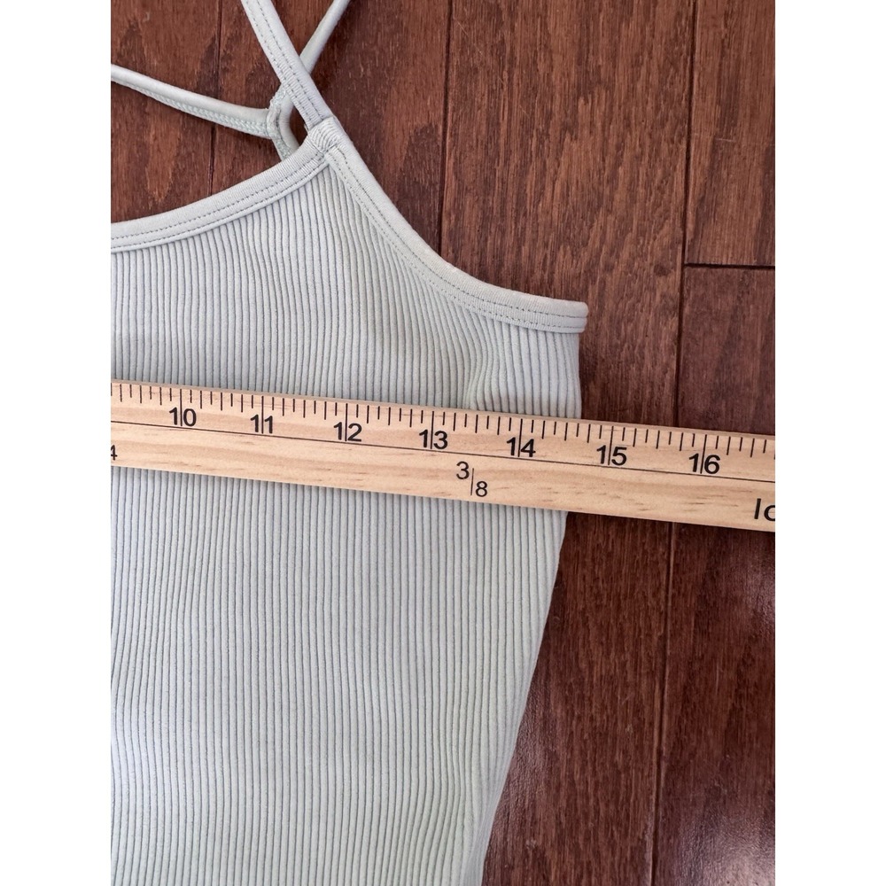 Free People Movement Ribbed Bodysuit Women's M/L Seafoam Green Scoop Back - Picture 5 of 6